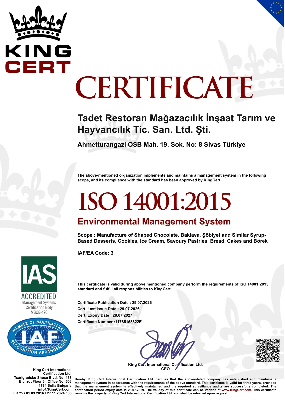 ISO 14001:2015 Environmental Management System (English)