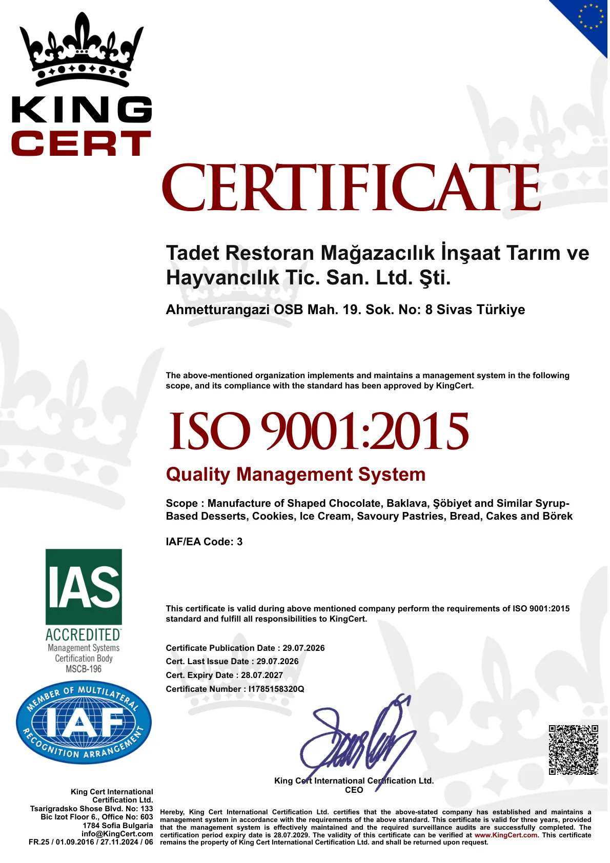 ISO 9001:2015 Quality Management System (English)